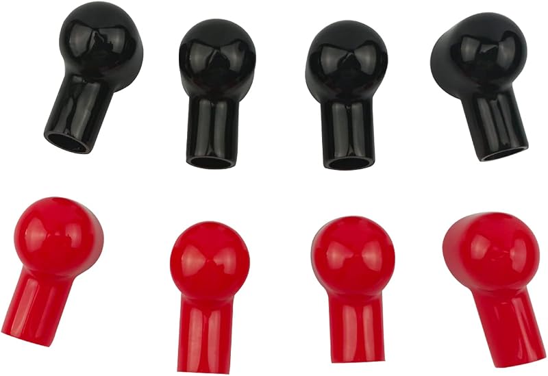 Capas isolantes para terminais de bateria LUOIUI vermelha e preta – Kit com 8 unidades