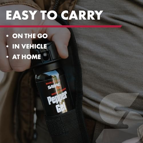 SABRE Tactical Pepper Gel With Belt Holster For Easy Carry, Maximum Police Strength OC Spray, Quick Access Fast Flip Top Safety, Tactical Design For Security Professionals, 1.8 fl oz - Image 4