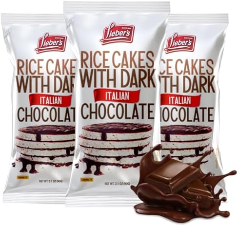 Lieber's Thin Chocolate Coated Rice Cakes, 90g (Pack of 3) | Kosher Certified, Dairy Free, Gluten Free Snack