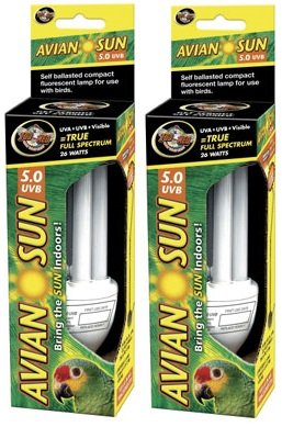 (2 Pack) Zoo Med AS?C5 Avian Sun 5.0 Compact Florescent Bulb, 26-Watt