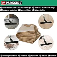 10 Original Parkside Lidl Staubsaugerbeutel für Nass-Trocken-Sauger PWD 25, 30, PNTS 23, 30, 1400, 1500 A1, A2, B1, C1, D1, B2, B3, E2, C4, D5, F2, H4 – Ansicht 2