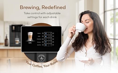 Cafe Bueno Super Automatic Espresso Machine For Home - Coffee Machine With Grinder & Milk Frother For Latte, Cappuccino, Macchiato - Auto Wake & Sleep – All Milk Types - Image 3