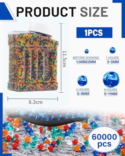 Miniatura 2 de Perlas De Agua, Aprox. 60.000 Perlas De Agua De Colores, Decorativas Y Vistosas, Se Pueden Utilizar Para Decoración De Bricolaje, Relleno De Jarrones, Perlas De Gel Floral