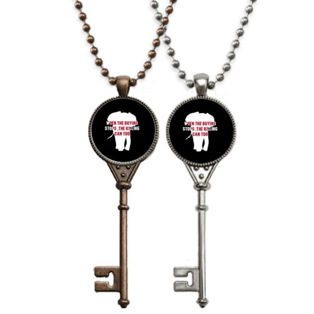 A K Homes -When The Buying Stops The Killing Can Too Key Necklace Pendant Jewelry Couple Decoration