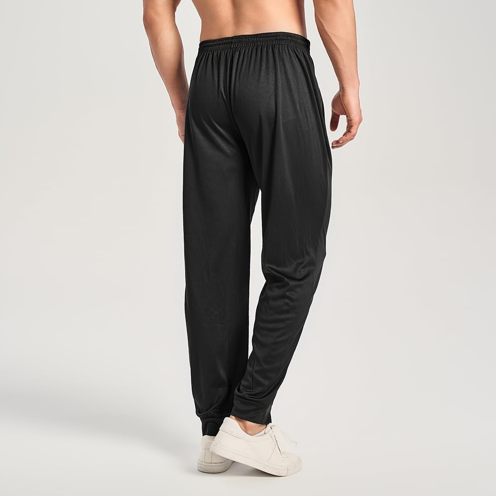 Men’s Mesh Jogger Sweatpants 3 Pack – Lightweight Quick Dry Athletic Pants with Zipper Pockets for Workout, Running - Image 3