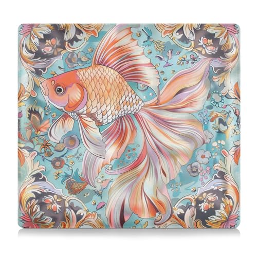 GuoChe Pu Leather Auto Registration Insurance & ID Card Holder Men Women Prefect Car Essentials Wallet for Driver Auto Owners Trailer Motorcycle Boat Goldfish Colorful Art