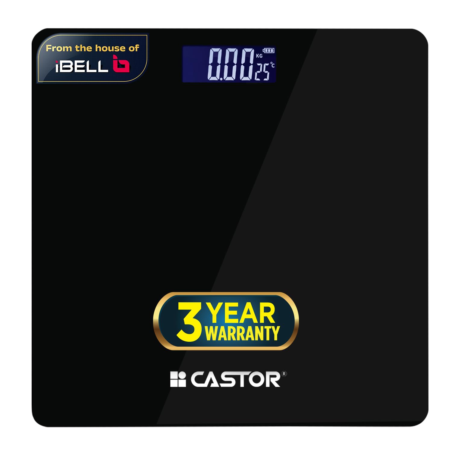 Weight Machine for Body Weight, Weighing Scale, Tempered Glass, LCD Display, Digital Bathroom Scale, BS026M, Upto 180 kg, Black