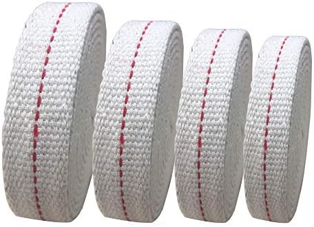 LEFUBABY 6.5 Feet Per Roll Cotton Wick -1/2 Inch 3/4 Inch 5/8Inch 7/8Inch Oil Lamp Wicks Burner Candle Wick Replacement for Candle Burner Lantern Stove Supplies,4 Rolls