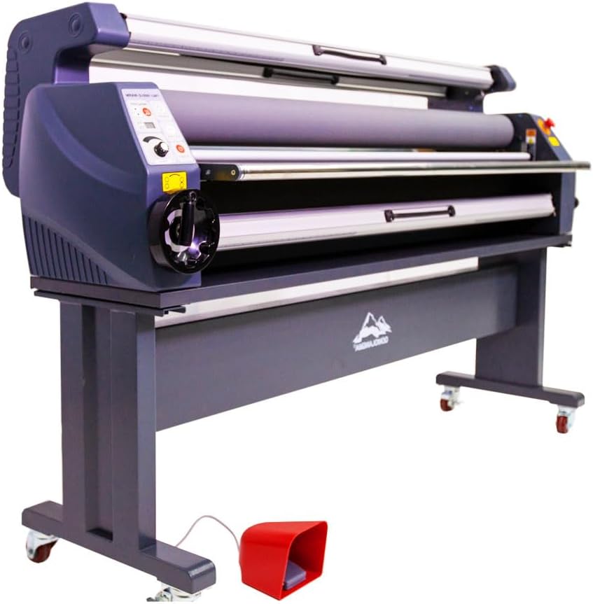 US Stock 63in Large Format Laminator, Full-Auto Roll to Roll Wide Format Heat Assisted Cold Laminator, Enhanced Version Laminating Machine 110V