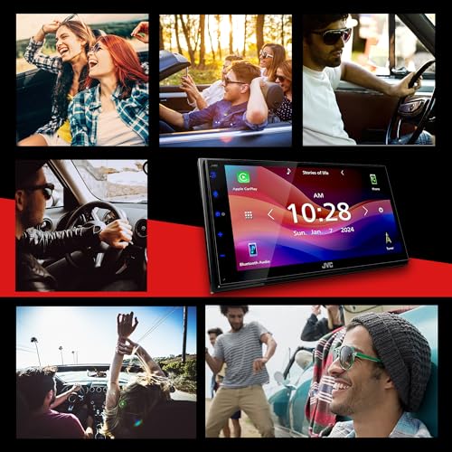 JVC KW-M595BT Digital Car Stereo (50W x 6-Ch), Apple CarPlay & Android Auto Compatible, Bluetooth-Enabled Head Unit with 6.8" LCD Display, Single DIN Touchscreen Car Stereo with USB Mirroring