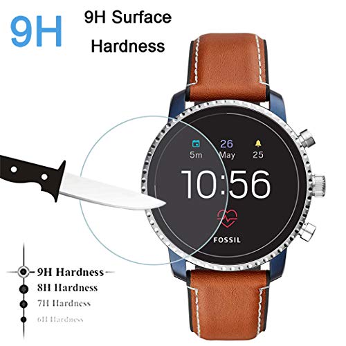 Youniker 3 Pack For Fossil Q Explorist Gen 4 Screen Protector Tempered Glass For Fossil Q Gen 4 Explorist HR Smart Watch Screen Protectors Foils Glass 9H 0.3MM Anti-Scratch No Bubble - Image 4