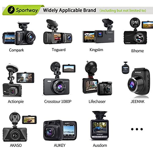 Sportway S80 Dash Cam mount, Dash Cam Mirror Mount Holder with 16pcs Joints for Rove APEMAN CHORTAU Roav Nexar iiwey YI Z-Edge Old Shark KDLINKS Crosstour VANTRUE GoPro... 99% Car Dash Cameras DVR GPS by Sportway - Image 5