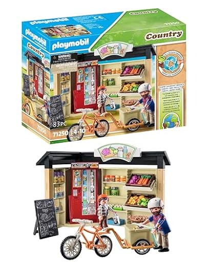 PLAYMOBIL Country 71250 Tienda de Granja 24 Horas, Bicicleta con Remolque, Tienda de Alimentos de Granja ecológica, Juguete sostenible para niños a Partir de 4 años | Ya disponible en tu tienda friki favorita! En mundofriki.es!