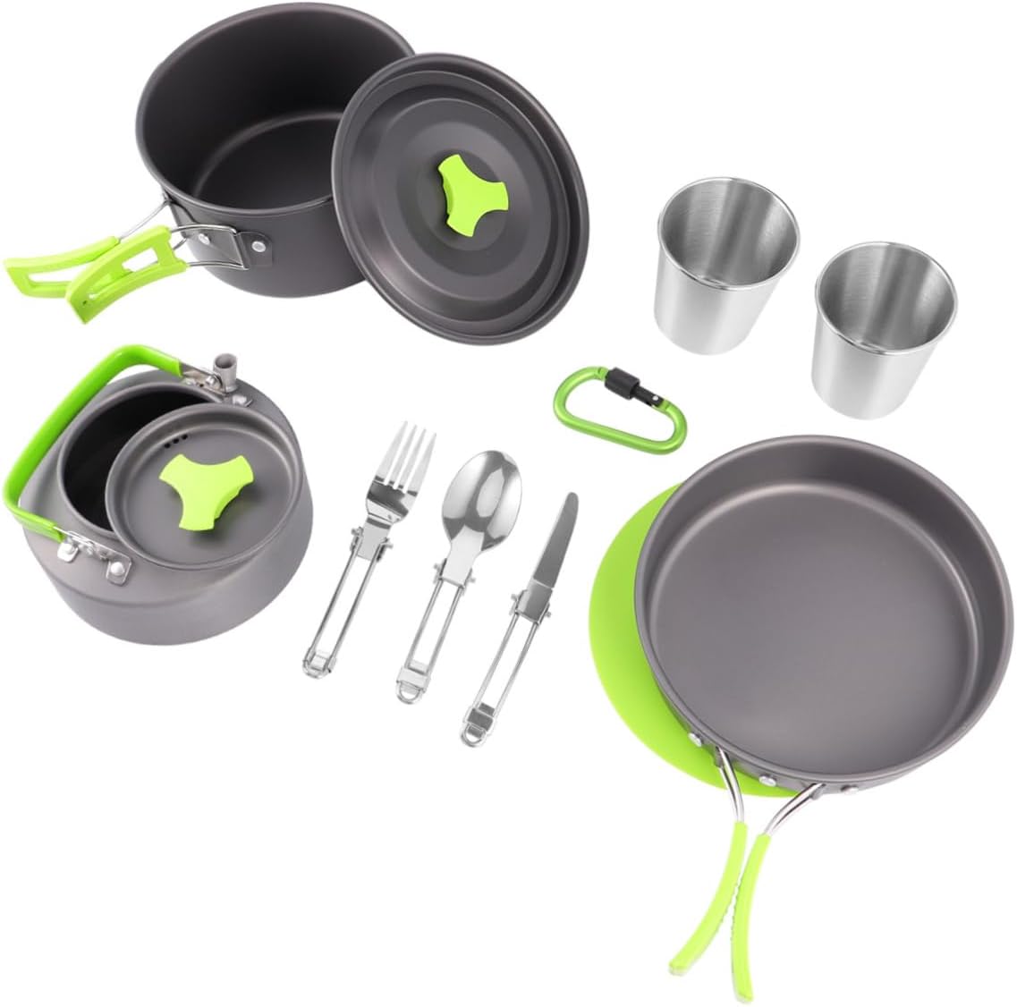 1set Portable Camping Cookware Set Utensils for People Lightweight and Outdoor Cooking Gear for Hiking Picnics and Camping