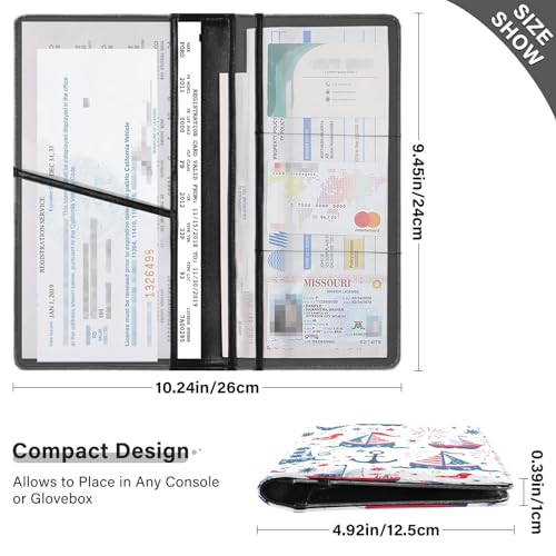 Organizador de documentos para auto cuero miniatura 3