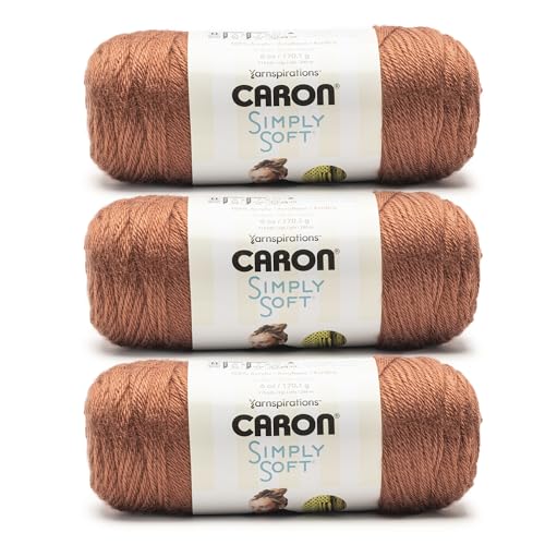 Caron Simply Soft Sienna Yarn - 3 Pack of 170.1g/6oz - 100% Acrylic - #4 Worsted (Medium) - 315 Yards - Knitting/Crochet