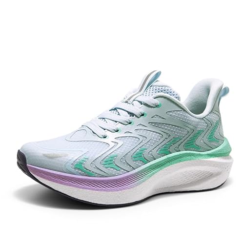 Women's Running Walking Tennis Shoes Comfortable Non-Slip FlyLife Breathable Athletic Workout Gym Cross Trainer Sports Sneakers 6.5 Light Blue