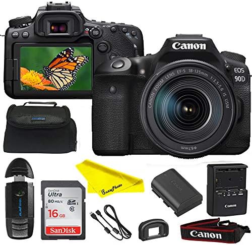 EOS 90D with 18-135mm f/3.5-5.6 is USM Lens – Buzz-Photo Basic Accessories Bundle