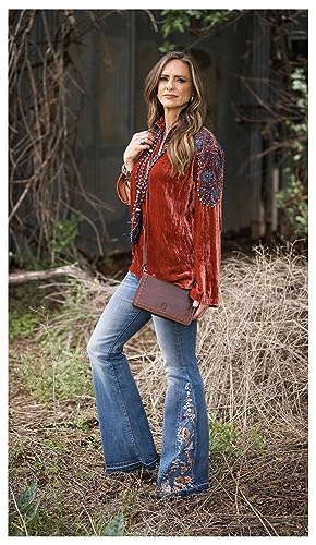 STS Ranchwear Womens Catalina Croc Evie Chestnut Leather Clutch Bag3
