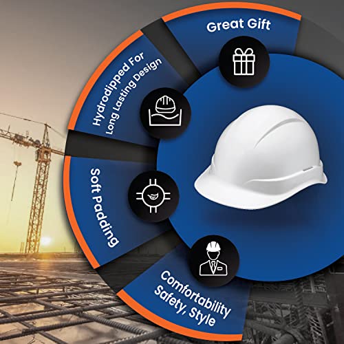 Cap Style Construction Osha Hard Hat, White, Half Brim Approved Hardhat, 6 Point Ratchet Suspension, Cascos De Construccion, Hard Hats Cap Style, By Acerpal #TOP2