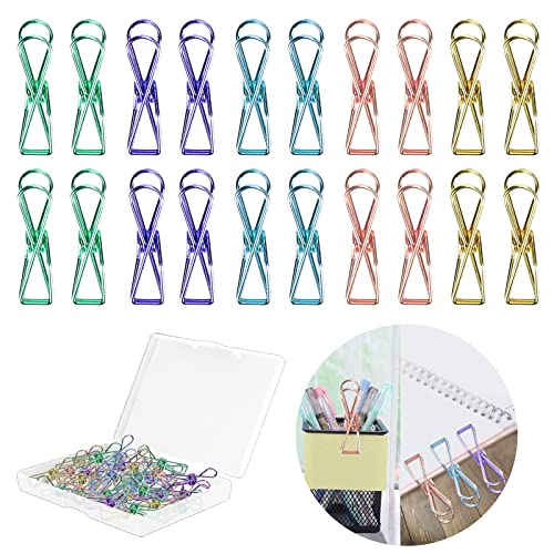 20 Stück Bunt Klein Metall Klammern, Mehrzweck Clothesline Dienstprogramm Clips, Metall Wäscheklammern, Winddicht Wäscheklammern für Handtücher, Socken, Kleidung, Decke Cover