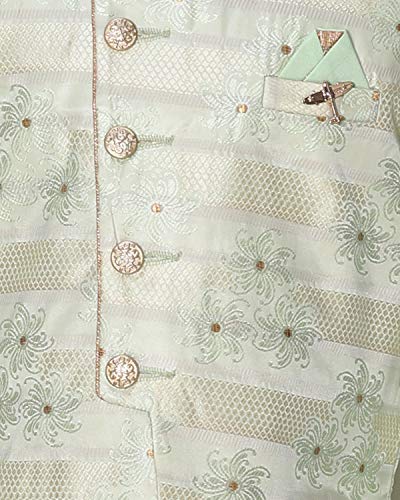 Image of FOURFOLDS Ethnic Wear Kurta Pyjama with Waist Coat Jacket for Kids and Boys FE615