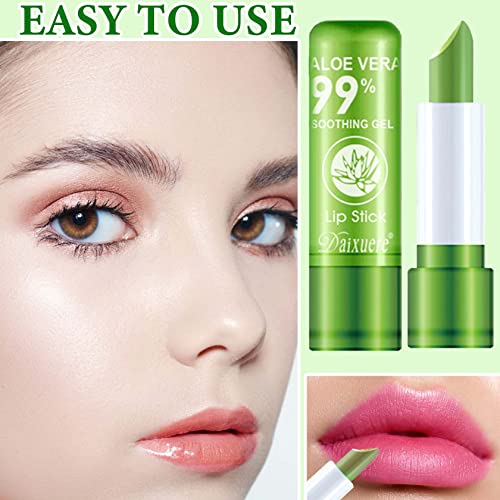 Wenjlyj 8 Pcs Aloe Vera Lipstick,Magic Temperature Color Changing Lip Gloss Set,Long-Lasting Nutritious Waterproof Lip Balm Moisturizing Lipstick Lip Makeup Kits For Women #TOP6