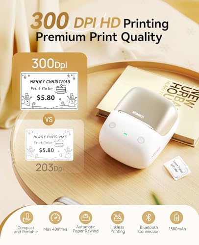 Image of NIIMBOT B2 Pro Label Maker Machine with Tape, Supports Photo Printing, Gold | 300DPI Portable Bluetooth Label Printer, for Photo Sticker, DIY Crafts, Study Notes, Gift, Journal Labeling Organization