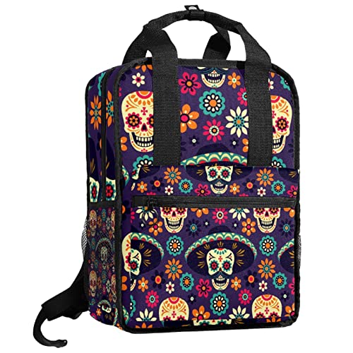 Sac à dos garçon tête de mort rouge ajustable taille unique