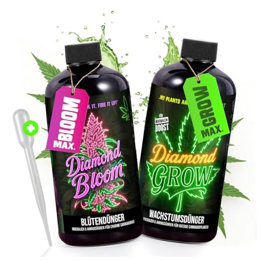 Diamond Buds® Growdünger Duo - Grow und Bloom Flüssig NPK Pflanzendünger für Indoor, Outdoor & Autoflower und Growbox geeignetes Blütendünger Anbau Set