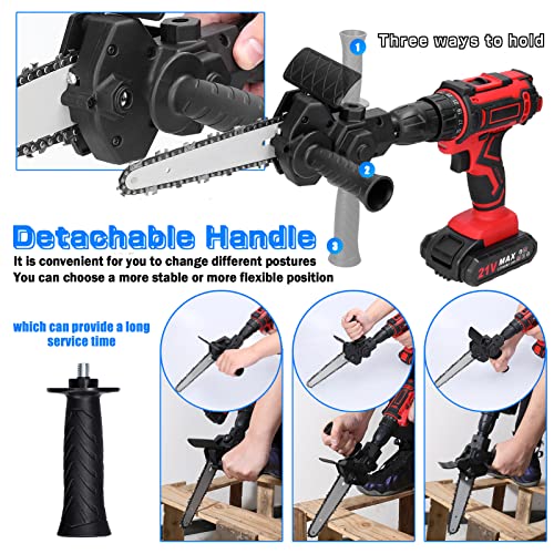 Weytoll Electric Drill Chainsaw, 6 Inch Electric Drill Modified To Electric Chainsaw Drill Attachment, Chain Saw Drill Attachment With Wrench And Chain, For 6-13Mm Three-Jaw Collet Drill #TOP2