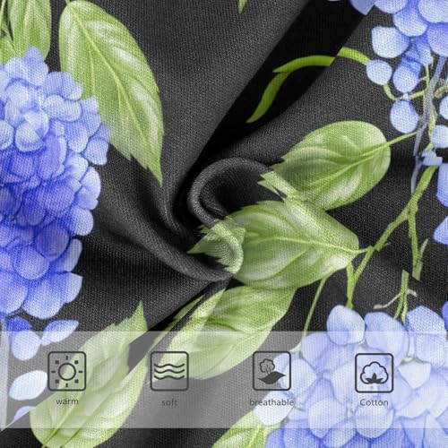 Pattern Toddler Underwear Custom 2t Cotton Panties for Girl Blue Wisteria Hydrangea Flowers Black Kids Briefs Undies3