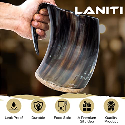 Huge Viking Drinking Horn Extra Large Mug Medieval Style Genuine Ox Horn Tankard For Ale Beer Wine Goblet, Handcrafted Premium Quality, Polished 50.Oz #TOP2