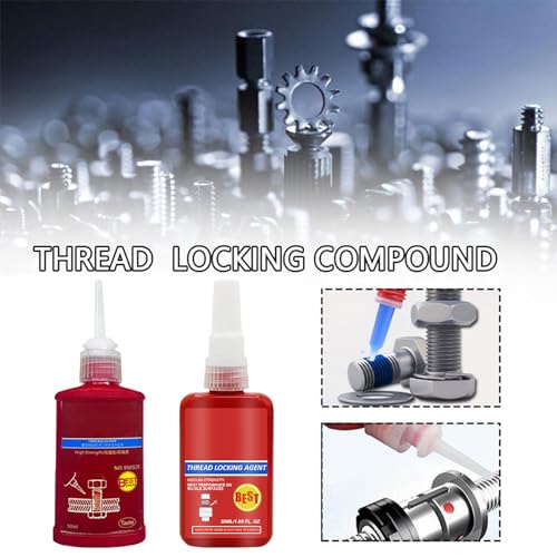 Schraubensicherung,Schraubensicherung Hochfest,Schraubenkleber für Sicherung,Schraubensicherung Kleber,Einsetzbarer Kleber für Sicherung von Schrauben,Kleber für Sichern von Schrauben (2pc, 2 * 50ml)