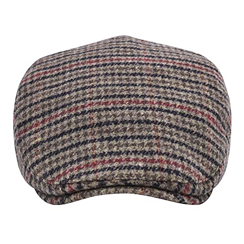 Starance Men's Flat Cap Wool Tweed Driving Cap Irish Newsboy Hat (Houndstooth Coffee) #TOP3