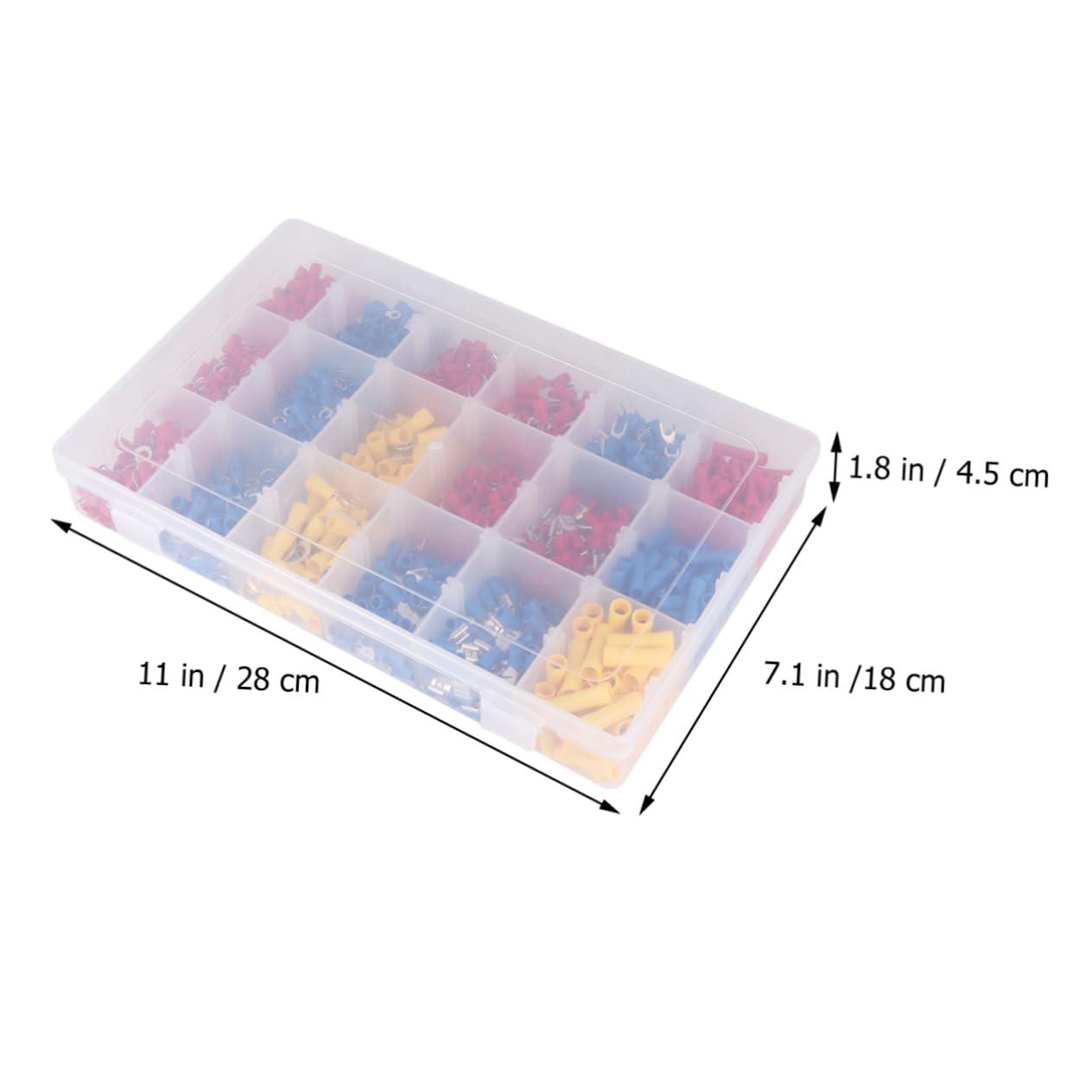 1300pcs Heavy Duty PVC Connector Kit Closed End Tubular Ring Terminals Bare Eyelets for Battery Cables and Efficient Wiring for Automotive Repair and Professional Use