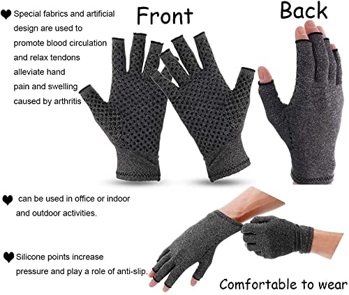 Hugkou 2 Pairs Arthritis Compression Gloves Provide Support And Warmth For Finger Joint, Relieve Pain From Rheumatoid Arthritis (M(2 Pairs)) #TOP3