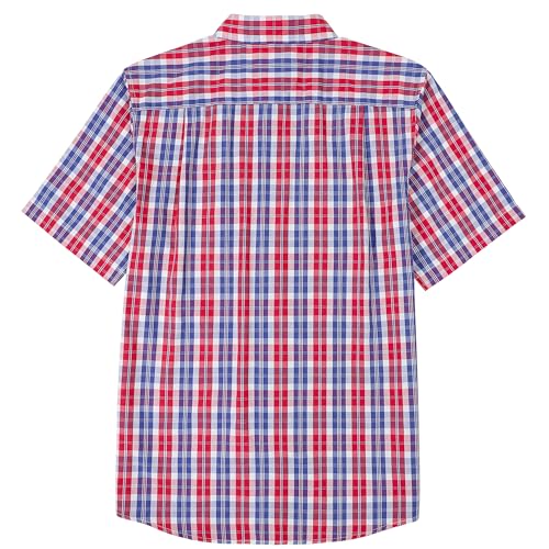 Image of Dubinik Mens Short Sleeve Button Down Shirts Soft Breathable Summer Vintage Regular Fit Lightweight Men's Casual Shirt
