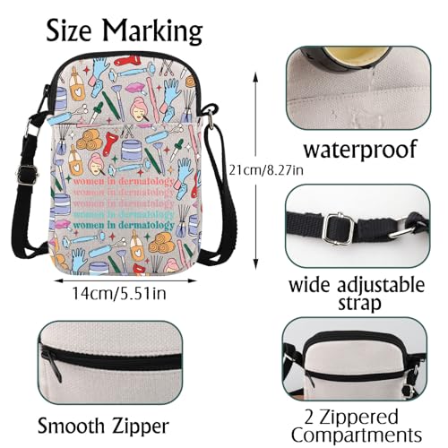 Dermatologist Gift Women in Dermatology Crossbody Bag Skin Care Specialist Gift2