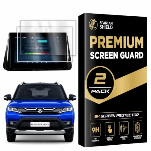 Image of Spartan Shield [2 PACK] Screen Protector for MARUTI SUZUKI BREZZA 2026 Facelift || 10.1-inch Infotainment System Touchscreen Display Guard || Anti Scratch | HD Clarity | Water Resistant || MarutiSuzuki Breeza Digital Touch Screen Accessory 2026+ [Not Tempered Glass]