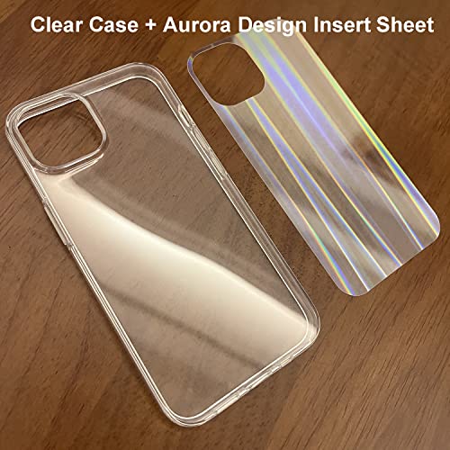 Tenoc Phone Case Compatible For Iphone 14/Iphone 13, Clear Case Slim Cover With Colorful Aurora Reflection Insert Sheet Cute Decoration Film For Women Girls #TOP2