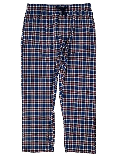 Hanes - Mens Plaid Woven Elastic Waist Lounge Pajama Sleep Pant, Blue, Red 41739-XX-Large