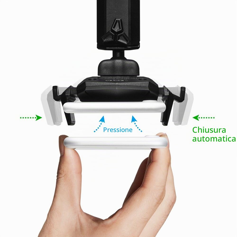 Spigen KUEL OneTap Supporto Telefono Auto per Parabrezza e Cruscotto, Porta Cellulare Auto, Modello in Carbonio, Ruotabile a 360° Compatibile con iPhone 17/16/15/14/13 Samsung S25/S24 Pixel 10 - Nero