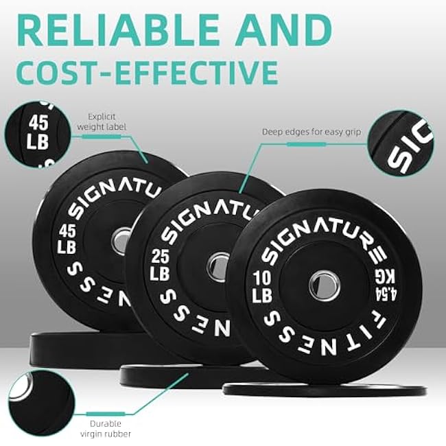 Olympic 2 Bumper Plates Set Including 160LB Weight Plates Set & 7FT Olympic Barbell Bar(205 Pounds Total), Multiple Packages