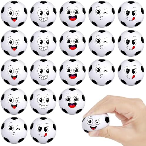 Amazon.com: Hxezoc 20 Pieces Mini Face Soccer Stress Balls Soccer Party ...