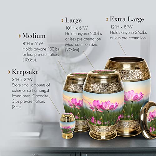 Image of Lotus Cremation Urns for Human Ashes Adult Female Decorative Urns for Ashes