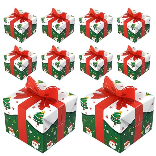 Cajas de caramelos de Navidad - Regalos de fiesta plegables y portátiles - Contenedores de caramelos | Para chocolates, galletas, cupcakes, brownies, aperitivos, bizcochos, alimentos, donut