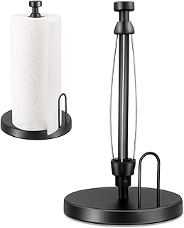 Hållare köksrulle, stående köksrullehållare i rostfritt stål, köksrullehållare utan borrning, köksrullehållare med dämpnin...
