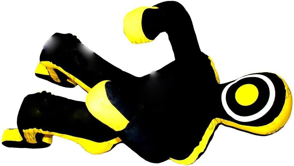 Bestzo MMA Martial Arts Brazilian Grappling Dummy-Sitting Position Black/Yellow - Unfilled