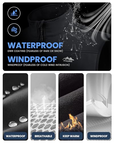 WULFUL Men's Windproof Lightweight Golf Vest Outerwear with Pockets Softshell Sleeveless Jacket for Running Hiking Sports4